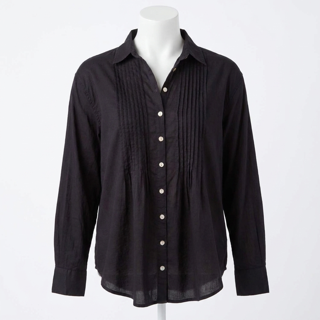 New Bella Dahl Women's Pintuck Flowy Shirt In Black